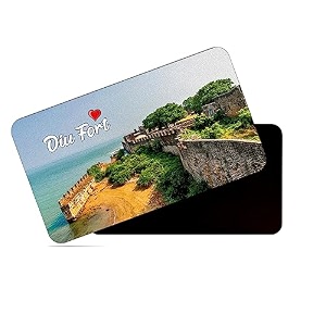 dhcrafts fridge magnet rectangle acrylic glass 86 x 54 cm multicolor diu fort design pack of 1