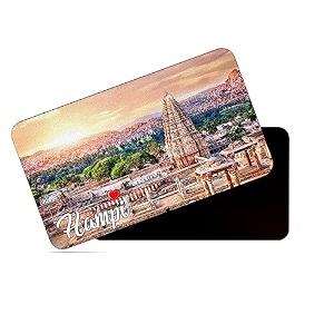 dhcrafts fridge magnet rectangle acrylic glass 86 x 54 cm multicolor karnataka hampi design pack of 1