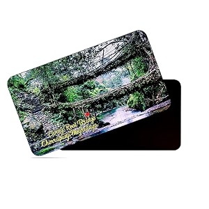 dhcrafts fridge magnet rectangle acrylic glass 86 x 54 cm multicolor meghalaya long root bridge cherapunji design pack of 1