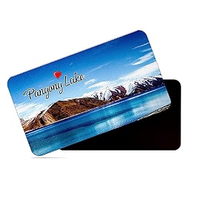 dhcrafts fridge magnet rectangle acrylic glass 86 x 54 cm multicolor ladakh pangong lake design pack of 1