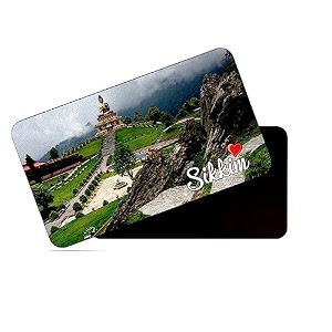 dhcrafts fridge magnet rectangle acrylic glass 86 x 54 cm multicolor sikkim d3 design pack of 1