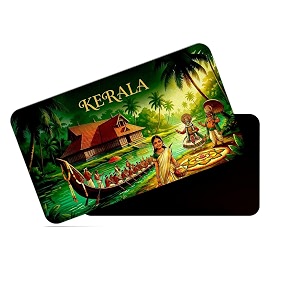 dhcrafts rectangular rubber fridge magnetmagnetic card multicolor kerala design pack of 1 86cm x 54cm