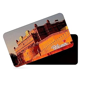 dhcrafts fridge magnet rectangle acrylic glass 86 x 54 cm multicolor rajasthan bikaner design pack of 1