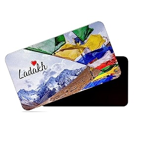 dhcrafts rectangular rubber fridge magnetmagnetic card multicolor ladakh design pack of 1 86cm x 54cm
