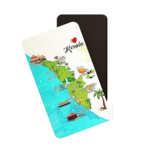 dhcrafts rectangular rubber fridge magnetmagnetic card multicolor kerala d1 design pack of 1 86cm x 54cm