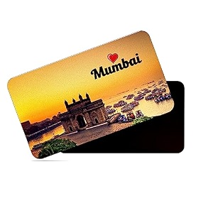 dhcrafts fridge magnet rectangle acrylic glass 86 x 54 cm multicolor mumbai design pack of 1