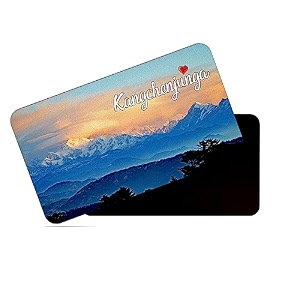 dhcrafts fridge magnet rectangle acrylic glass 86 x 54 cm multicolor kangchenjunga design pack of 1
