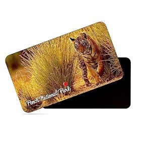 dhcrafts fridge magnet rectangle acrylic glass 86 x 54 cm multicolor madhya pradesh pench national park design pack of 1