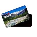 dhcrafts Rectangular Rubber Fridge Magnet/Magnetic Card Multicolor Manali Design Pack of 1 (8.6cm x 5.4cm)