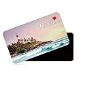 dhcrafts Rectangular Rubber Fridge Magnet/Magnetic Card Multicolor Kerala Kovalam Design Pack of 1 (8.6cm x 5.4cm)