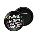 dhcrafts Pin Badge Multicolor Pride day &amp; LGBTQ Flags Glossy Finish Design Pack of 1 (58mm)