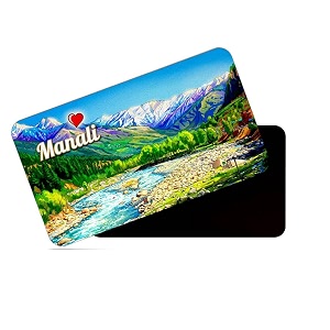 dhcrafts rectangular rubber fridge magnetmagnetic card multicolor manali design pack of 1 86cm x 54cm