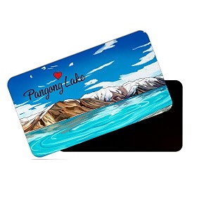 dhcrafts rectangular rubber fridge magnetmagnetic card multicolor ladakh pangong lake design pack of 1 86cm x 54cm