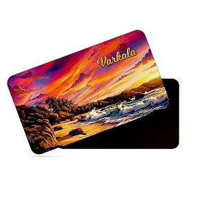 dhcrafts rectangular rubber fridge magnetmagnetic card multicolor kerala varkala design pack of 1 86cm x 54cm