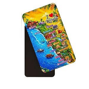 dhcrafts rectangular rubber fridge magnetmagnetic card multicolor kerala d1 design pack of 1 86cm x 54cm