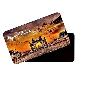 dhcrafts rectangular rubber fridge magnetmagnetic card multicolor karnataka mysore palace design pack of 1 86cm x 54cm
