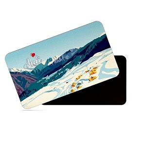 dhcrafts rectangular rubber fridge magnetmagnetic card multicolor uttarakhand auli design pack of 1 86cm x 54cm