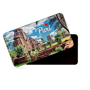 dhcrafts rectangular rubber fridge magnetmagnetic card multicolor odisha puri design pack of 1 86cm x 54cm