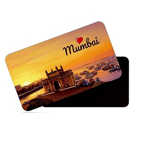 dhcrafts rectangular rubber fridge magnetmagnetic card multicolor mumbai design pack of 1 86cm x 54cm