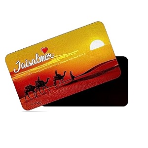 dhcrafts rectangular rubber fridge magnetmagnetic card multicolor rajasthan jaisalmer design pack of 1 86cm x 54cm