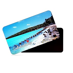 dhcrafts rectangular rubber fridge magnetmagnetic card multicolor lakshadweep design pack of 1 86cm x 54cm
