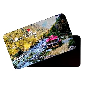 dhcrafts rectangular rubber fridge magnetmagnetic card multicolor himachal pradesh tirthan valley d1 design pack of 1 86cm x 54cm