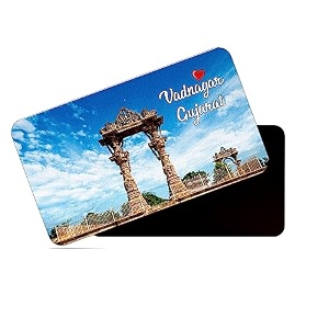 dhcrafts rectangular rubber fridge magnetmagnetic card multicolor gujrat vadnagar design pack of 1 86cm x 54cm