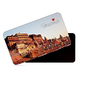 dhcrafts rectangular rubber fridge magnetmagnetic card multicolor uttar pradesh varanasi design pack of 1 86cm x 54cm