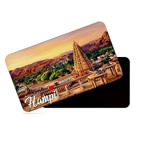dhcrafts rectangular rubber fridge magnetmagnetic card multicolor karnataka hampi design pack of 1 86cm x 54cm