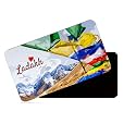 dhcrafts Rectangular Rubber Fridge Magnet/Magnetic Card Multicolor Ladakh Design Pack of 1 (8.6cm x 5.4cm)