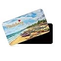 dhcrafts Rectangular Rubber Fridge Magnet/Magnetic Card Multicolor Tamil Nadu Pndicherry D2 Design Pack of 1 (8.6cm x 5.4cm)