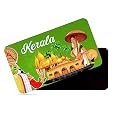 dhcrafts Rectangular Rubber Fridge Magnet/Magnetic Card Multicolor Kerala Design Pack of 1 (8.6cm x 5.4cm)