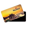 dhcrafts Rectangular Rubber Fridge Magnet/Magnetic Card Multicolor Mumbai Design Pack of 1 (8.6cm x 5.4cm)