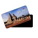 dhcrafts Rectangular Rubber Fridge Magnet/Magnetic Card Multicolor Tamil Nadu Shore Temple Design Pack of 1 (8.6cm x 5.4cm)