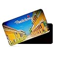 dhcrafts Rectangular Rubber Fridge Magnet/Magnetic Card Multicolor Tamil Nadu Pondicherry D3 Design Pack of 1 (8.6cm x 5.4cm)