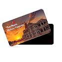 dhcrafts Rectangular Rubber Fridge Magnet/Magnetic Card Multicolor Uttar Pradesh Prem Mandir Mathura Vrindavan Design Pack of 1 (8.6cm x 5.4cm)