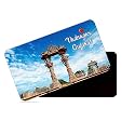 dhcrafts Rectangular Rubber Fridge Magnet/Magnetic Card Multicolor Gujrat Vadnagar Design Pack of 1 (8.6cm x 5.4cm)