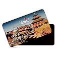 dhcrafts Rectangular Rubber Fridge Magnet/Magnetic Card Multicolor Nepal Design Pack of 1 (8.6cm x 5.4cm)
