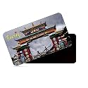 dhcrafts Rectangular Rubber Fridge Magnet/Magnetic Card Multicolor Arunachal Pradesh Tawang Design Pack of 1 (8.6cm x 5.4cm)