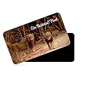 dhcrafts Rectangular Rubber Fridge Magnet/Magnetic Card Multicolor Gir National Park Gujarat Design Pack of 1 (8.6cm x 5.4cm)