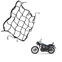 Dhe Best Bike Universal Strong Bungee Net/Seat Jali Motorcycle Bike Helmet Holder 6 Hooks Cargo0 Net Black Compatible with RE Meteor 350