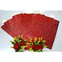 Dheett A4 Foam Glitter Sheets Non Adhesive 2mm Thickness for Arts and Crafts Scrapbook Scrapbooking Paper Decorations - Red