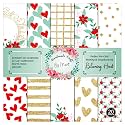 Dheett Blooming Heart Scrapbooking Paperpack 12 Inches 20 Decorative Craft Scrapbook Paper Designer Sheets 300 GSM Matte Finish Perfect for Making Greeting Cards Envelops and Albums - Pack of 1