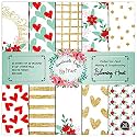 Dheett Blooming Heart Scrapbooking Paperpack 6 Inches 20 Decorative Craft Scrapbook Paper Designer Sheets 300 GSM Matte Finish Perfect for Making Greeting Cards Envelops and Albums - Pack of 1