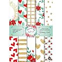 Dheett Blooming Heart Scrapbooking Paperpack A4 20 Decorative Craft Scrapbook Paper Designer Sheets 300 GSM Matte Finish Perfect for Making Greeting Cards Envelops and Albums - Pack of 1