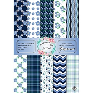 dheett forget me not scrapbooking paperpack a4 20 decorative craft scrapbook paper designer sheets 300 gsm matte finish perfect for making greeting cards envelops and albums - pack of 1