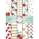 Dheett Blooming Heart Scrapbooking Paperpack A4 20 Decorative Craft Scrapbook Paper Designer Sheets 300 GSM Matte Finish Perfect for Making Greeting Cards Envelops and Albums - Pack of 1