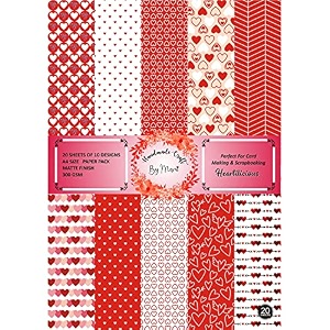 dheett heartilicious scrapbooking paperpack a4 20 decorative craft scrapbook paper designer sheets 300 gsm matte finish perfect for making greeting cards envelops and albums - pack of 1