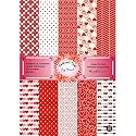 Dheett Heartilicious Scrapbooking Paperpack A4 20 Decorative Craft Scrapbook Paper Designer Sheets 300 GSM Matte Finish Perfect for Making Greeting Cards Envelops and Albums - Pack of 1