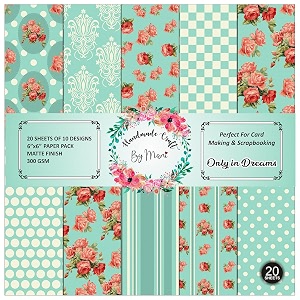 dheett only in dreams scrapbooking paperpack 6 inches 20 decorative craft scrapbook paper designer sheets 300 gsm matte finish perfect for making greeting cards envelops and albums - pack of 1